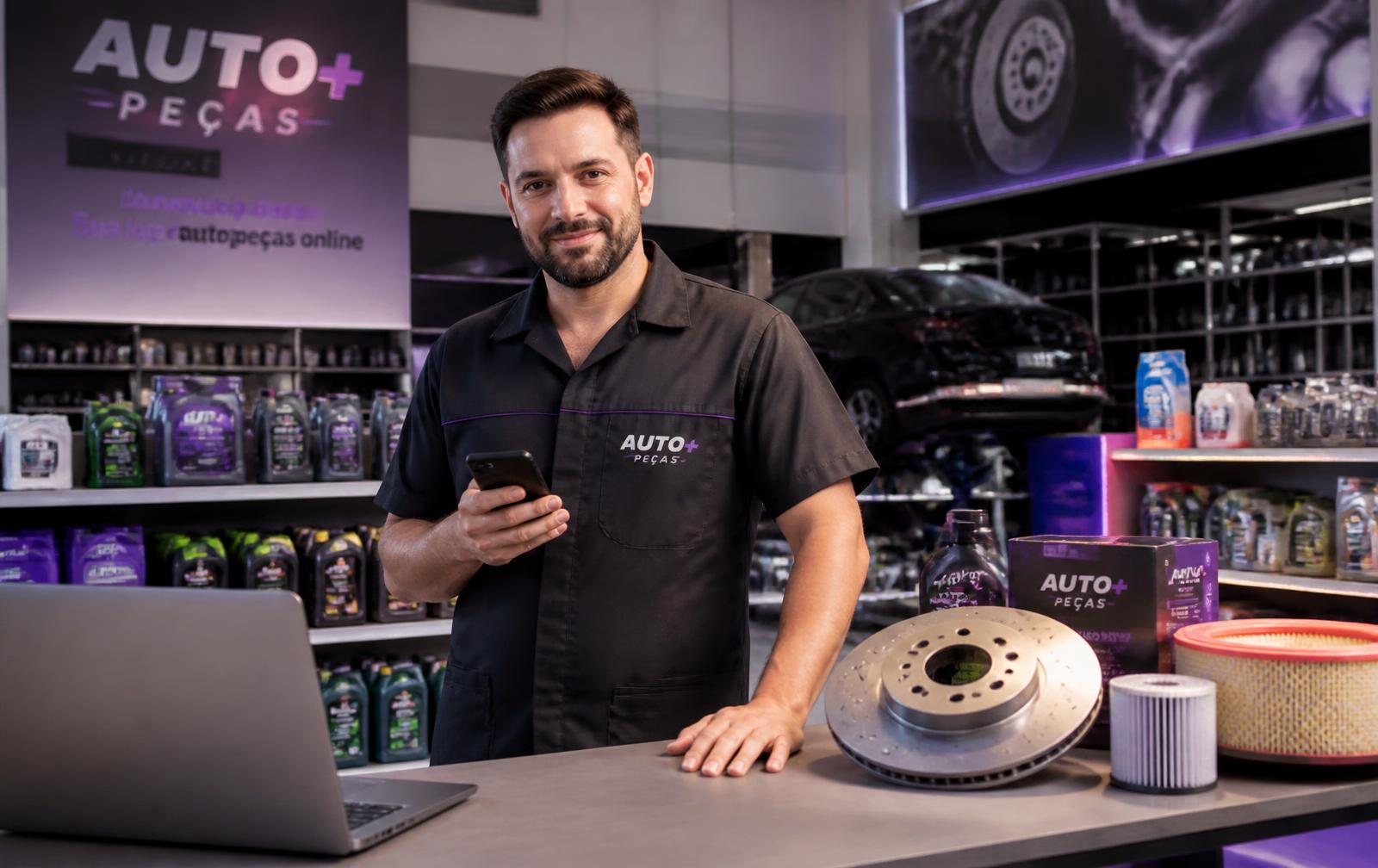 Auto peças e oficina mecânica modernas